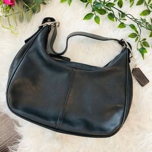 COACH VINTAGE BLACK LEATHER HANDBAG MINI SHOULDER